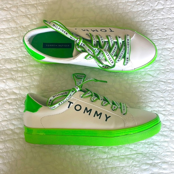 neon green tommy hilfiger shoes